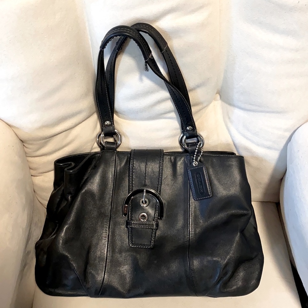 Black leather Coach bag. Never used!